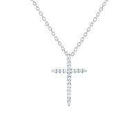 Tiny Treasures 18ct White Gold 0.10ct Diamond Cross Necklace