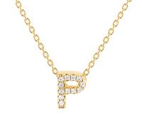 Tiny Treasures 18ct Yellow Gold 0.05ct Love Letter P Necklaces