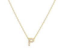 Tiny Treasures 18ct Yellow Gold 0.05ct Love Letter P Necklaces