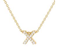 Tiny Treasures 18ct Yellow Gold 0.05ct Love Letter X Necklaces