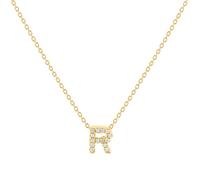 Tiny Treasures 18ct Yellow Gold 0.06ct Love Letter R Necklace
