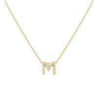 Tiny Treasures 18ct Yellow Gold 0.08ct Love Letter M Necklace