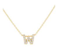 Tiny Treasures 18ct Yellow Gold 0.08ct Love Letter W Necklaces