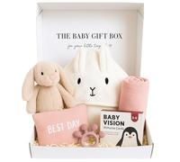 Tiny Treasures Premium Baby Gift Box - Newborn Baby Gift Set with Baby Essentials - Baby Shower Gift for Boys & Girls, Gender Reveal Gift Set (Baby Girl Box)