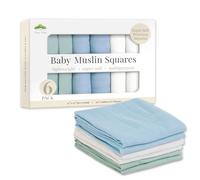 Tiny Trees® Baby Muslin Cloths 6 Pack 70x70cm | Bamboo Cotton Baby Muslin Squares | Muslin Blanket Baby | Newborn & Baby Essentials Gift Set | Soft Absorbent Swaddle Muslins
