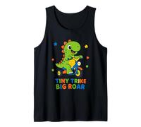 Tiny Trike Big Roar Dinosaur Cute Dino Riding Tricycle Kids Tank Top