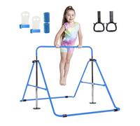 TINY TUMBLERS Gymnastics bar for kids - A great piece of gymnastic equipment for home use for a range of ages - Rings and hand grips included!