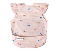 Tiny Twinkle Mess Proof Baby Bib for Girls | Waterproof Toddler Bib for Eating | Baby Apron for Feeding | Machine Washable | Perfect Shower Gift (Unicorn Confetti, 2-4Y)