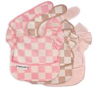 Tiny Twinkle Mess Proof Baby Bibs, 2-Pack, Rose Burgundy, Small 6-24 Months