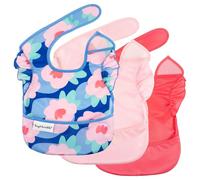 Tiny Twinkle Mess Proof Baby Bibs, 3-Pack, Small 6-24 months | Waterproof Baby-Led Weaning Apron | 100% Recycled Polyester, Easy to Clean & Machine Washable Long Sleeve Bibs