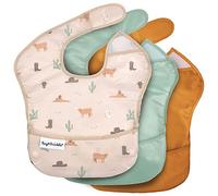Tiny Twinkle Mess-Proof Baby Bibs for Mealtime, 3 Pack, Cowboy