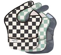 Tiny Twinkle Mess-Proof Baby Bibs for Mealtime, 3 Pack, Plaid Boy