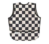 Tiny Twinkle Mess Proof Baby Bibs - Waterproof Baby-Led Weaning Apron | 100% Recycled Polyester, Easy to Clean & Machine Washable Toddler Bibs (Black Plaid, Small 6-24 months)