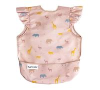Tiny Twinkle Mess Proof Baby Bibs - Waterproof Baby-Led Weaning Apron | 100% Recycled Polyester, Easy to Clean & Machine Washable Toddler Bibs (Small Safari Print, Small 6-24 months)