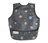Tiny Twinkle Mess Proof Baby Bibs - Waterproof Baby-Led Weaning Apron | 100% Recycled Polyester, Easy to Clean & Machine Washable Toddler Bibs (Space, Small 6-24 months)