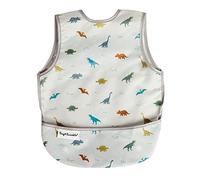Tiny Twinkle Mess Proof Baby Bibs - Waterproof Baby-Led Weaning Apron | 100% Recycled Polyester, Easy to Clean & Machine Washable Toddler Bibs (Dinosaur, Small 6-24 months)