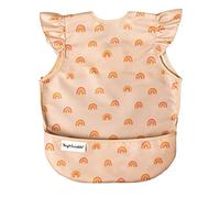 Tiny Twinkle Mess Proof Baby Bibs - Waterproof Baby-Led Weaning Apron | 100% Recycled Polyester, Easy to Clean & Machine Washable Toddler Bibs (Boho Rainbow, Small 6-24 months)