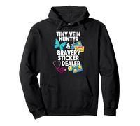 Tiny Vein Hunter Bravery Sticker Dealer Pediatric Nurse Pullover Hoodie