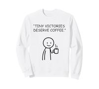 Tiny Victories Deserve Coffee Stick Figure Art Sweatshirt
