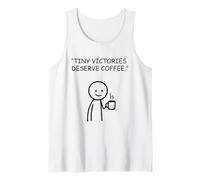 Tiny Victories Deserve Coffee Stick Figure Art Tank Top