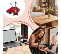 Tiny Violin Figurine | Handcrafted Keychain Display Accessory - Mini Violin Toy - for Musicians Music Fans Art Lover Holiday Celebration Home