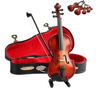 Tiny Violin Figurine - Worlds Smallest Miniature Musical Instrument with Sound, Funny Gag Gift, Dollhouse Accessory, Keychain Charm