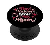 Tiny Voices Stole My Heart Speech Therapist Valentines PopSockets Adhesive PopGrip