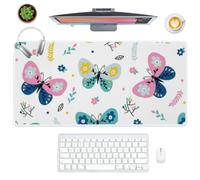 Tiny Wildflowers Desk Mat Big Mouse Mat with Non-Slip Rubber Base Smooth Face Desk Size Mouse Pad 80X40 CM Large Mousemat Office Accessories for Home Office Gifts Mousepad XXL for School Home Gaming