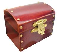 Tiny Wood Treasure Chest, 1:12 Scale Realistic Miniature Dollhouse Furniture, Mini Room Decor Box Accessories