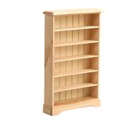 Tiny Wooden Library Ornament Miniature Bookshelf Model 6 Tiers Wood Bookcase Display Shelf Dollhouses Furniture Decors Antique Dollhouses Bookshelf Decors