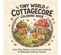 Tiny World Cottagecore Coloring Book: Cozy Tiny Homes, Cute Forest Animals & Relaxing Whimsical Scenes for Teens and Young Adults
