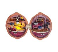 Tiny World Inside Walnuts Tiny Bookshelf Scene Template Handmade Bookstore Display Ornament Decoration đe Store Reading House | Mini l