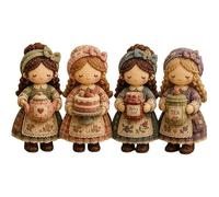 Tiny Worlds Collection Patchwork DIY Kit,Felt Doll Sewing Craft, Beginner Friendly,Includes All Materials,Multiple Themes,for Beginners Holiday & Birthday Gifts (Cozy Tea Society)