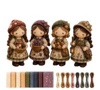 Tiny Worlds Collection - Patchwork DIY Kit Series, Sewing Craft Kit for Beginners, Handmade Fabric Character Project with Pre Cut Materials, Illustrated Guide, Decorative Display Piece (#B)