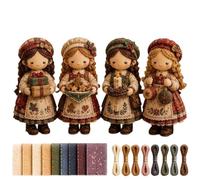 Tiny Worlds Collection - Patchwork DIY Kit Series, Sewing Craft Kit for Beginners, Handmade Fabric Character Project with Pre Cut Materials, Illustrated Guide, Decorative Display Piece (#D)