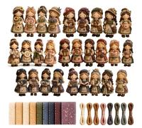 Tiny Worlds Collection - Patchwork DIY Kit Series, Sewing Craft Kit for Beginners, Handmade Fabric Character Project with Pre Cut Materials, Illustrated Guide, Decorative Display Piece (#Mix)