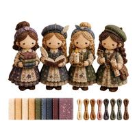 Tiny Worlds Collection - Patchwork DIY Kit Series, Sewing Craft Kit for Beginners, Handmade Fabric Character Project with Pre Cut Materials, Illustrated Guide, Decorative Display Piece (#F)