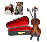 Tiny Worlds Smallest Emergency Violin, Miniature Wooden Instrument Model, Creative Mini Musical Instrument for Men and Women Gifts, Mini Violin for Dollhouse Home Office Decor