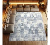 Tinyboy-hbq Washable Rugs Living Room Modern Area Rugs Non Slip Abstract Rug Soft Short Pile Rugs for Bedroom Large Living Room Rug Carpet (Abstract Grey/Light Blue/Multi, 250 x 300 cm)