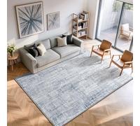 Tinyboy-hbq Washable Rugs Living Room Modern Area Rugs Soft Non Slip Short Pile Rug Bedroom Large Carpet (Abstract Light Blue/Multi, 160 x 200 cm)