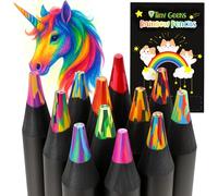 TinyGeeks 12 Rainbow Colored Pencils - Rainbow Crayons - Multi Colored Pencils - Art Supplies for Kids 8-12, Gifts for 5-12 Year Old Girl Birthday, Arts and Crafts, Stocking Stuff for Girl