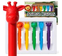 TinyGeeks 6 Animal Shaped Crayons - Non Toxic Crayons for Toddlers - Washable - Perfect for Kids Ages 4-8 - Easy To Hold - Enjoy your Little Safari