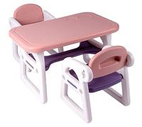 TinyGeeks Kids Table and Chairs Set Safe for Children - Activity Table for Kids - Ideal for Drawing and Painting - Durable Toddler Table and Chair Set - Purple & Pink