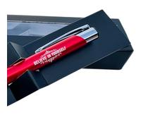 TinyGift Engraved Red Ballpoint Pen Gift Set - “Believe in Yourself”, “Best Wishes” or “Thank You for Everything” - Luxury Pen with Box - Inspirational Gift for Men & Women (Believe in Yourself)