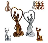TinyGift Handmade Personalised Wedding Pottery or Bronze Anniversary Couple Figurines - Romantic Sculpture for Valentine's & Christmas Day - Copper Ornaments for Home Living Room for Women & Men