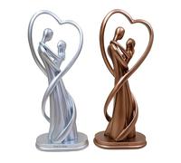 TinyGift Personalised Silver Couple Figurine - Resin Romantic Heart Ornament - 31.5cm Gift for Wedding, Anniversary, Valentine’s Day - Elegant Home Décor for Couples | UK Seller