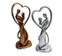 TinyGift Personalised Wedding Pottery or Bronze Anniversary Couple Figurines - Romantic Sculpture for Valentine's & Christmas Day - Copper Ornaments for The Home Living Room for Women & Men