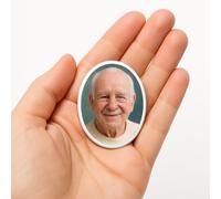 Tinykniv 1-3'' Oval Personalized Ceramic Memorial Photo - Waterproof Kiln Fired Italian Porcelain Portrait for Cremation Urns, Grave Keepsakes, or Pet Memorials