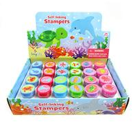 TINYMILLS 24 Pcs Round Kids' Ocean Animal Stamp Set in Multiple Colors