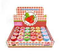 TINYMILLS 24 Pcs Strawberry Themed Assorted Stamps for Kids Self Ink Stamps (12 Different Designs) Strawberry Party Favors, Strawberry Goody Bag Fillers, Carnival Gifts, Farm Party Favors